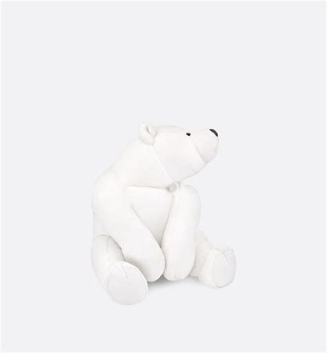 bear dior|Large Bear Stuffed Toy White Faux Fur .